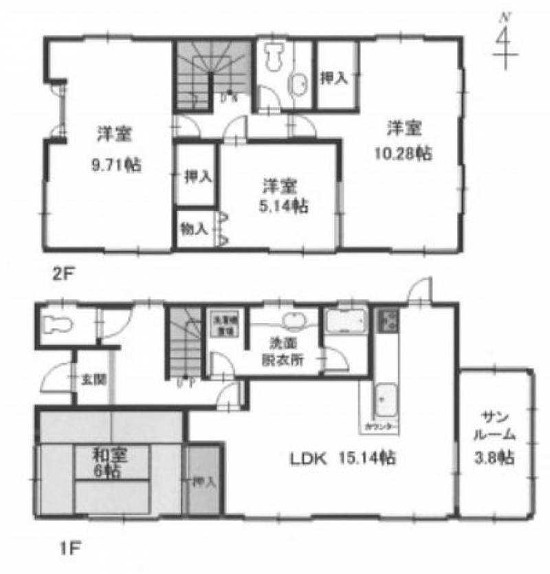 松山市山越町 一戸建 の間取り画像