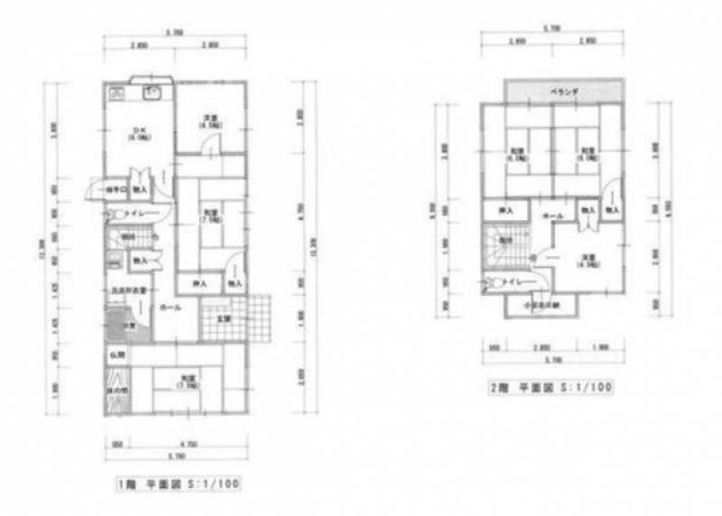 松山市保免西 一戸建 の間取り画像