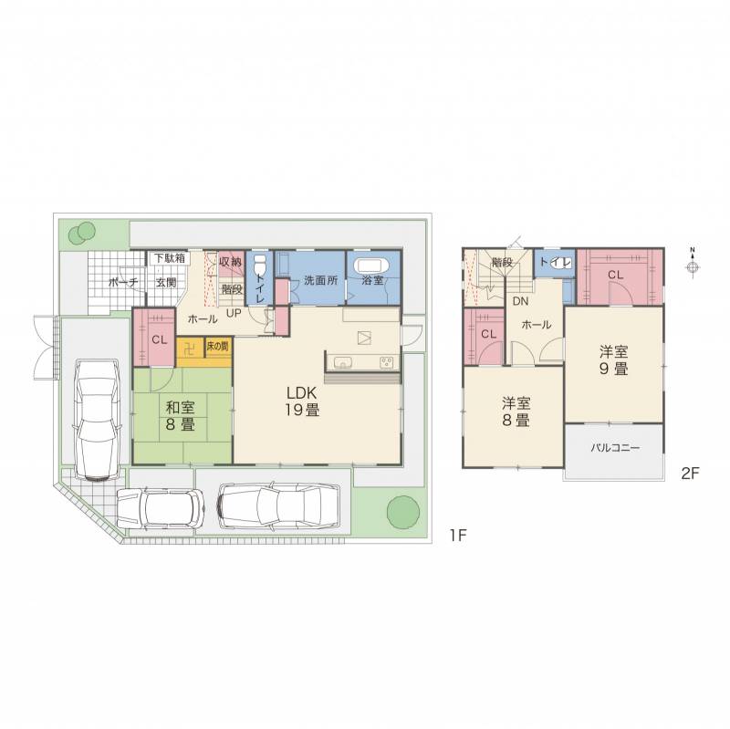 松山市北斎院町 一戸建 の間取り画像