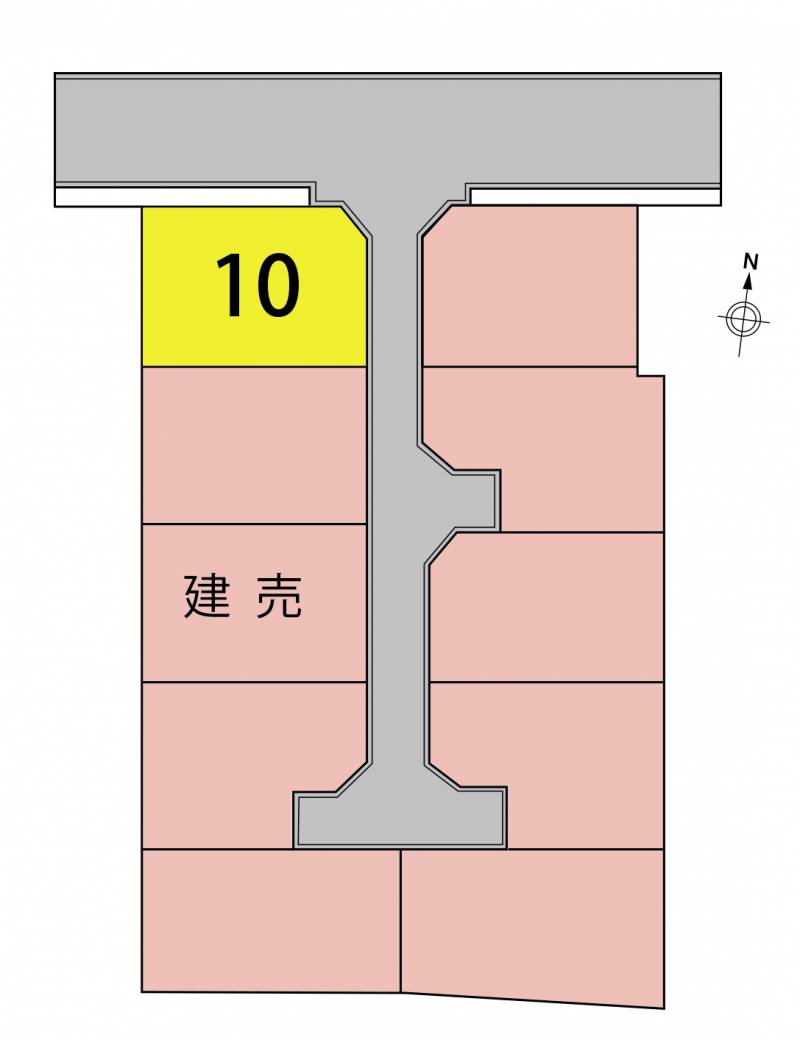 東温市志津川 ジョイフルガーデン志津川10号地の区画図