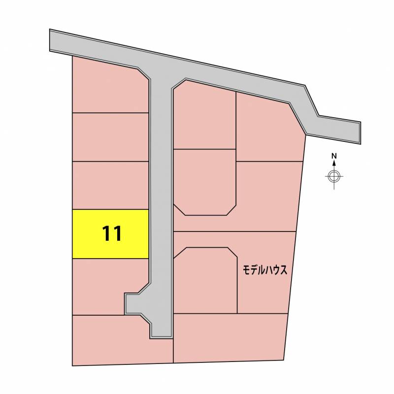 松山市鷹子町 ジョイフルガーデン鷹子11号地の区画図