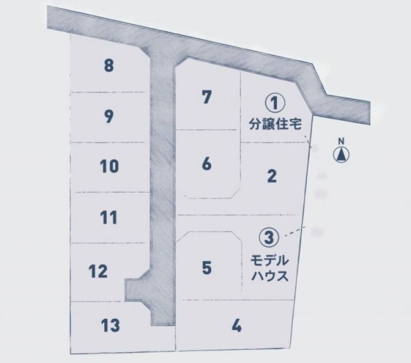 松山市鷹子町 ジョイフルガーデン鷹子13号地の区画図