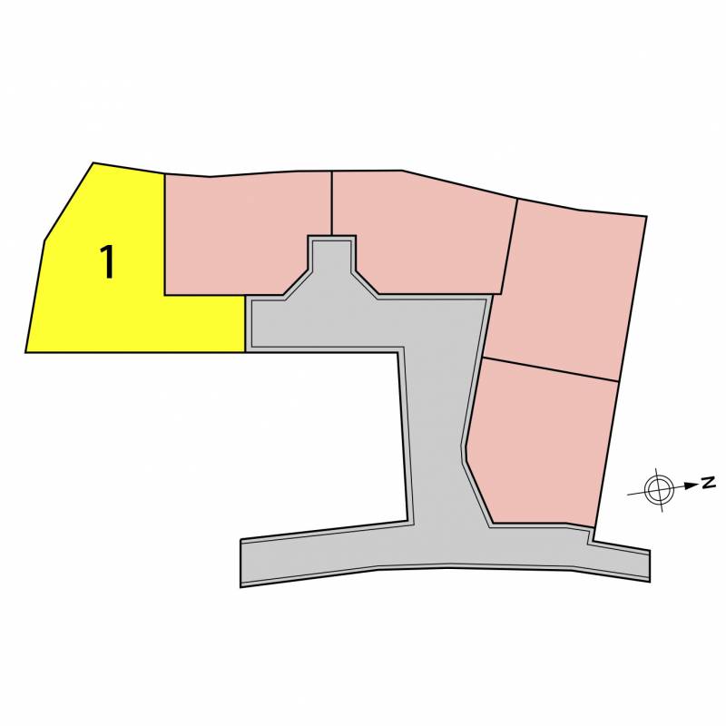 松山市石手白石 ジョイフルガーデン石手白石1号地の区画図