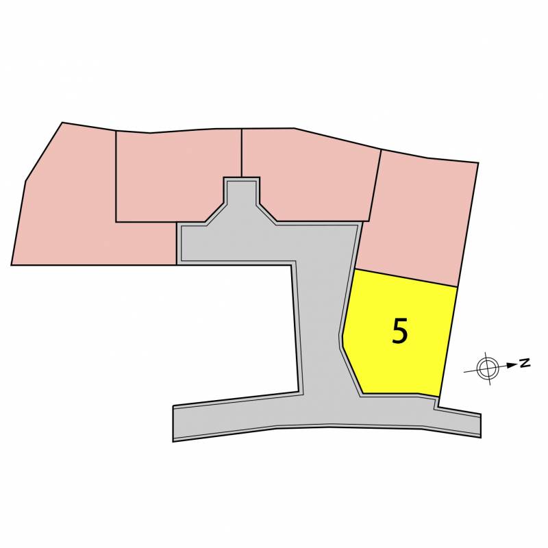 松山市石手白石 ジョイフルガーデン石手白石5号地の区画図