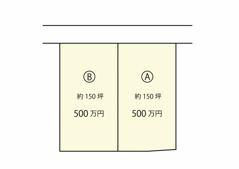 西条市楠 楠甲883番1A、Bの区画図