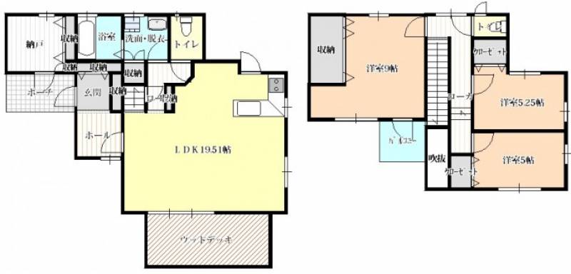 松山市西長戸町 一戸建 の間取り画像