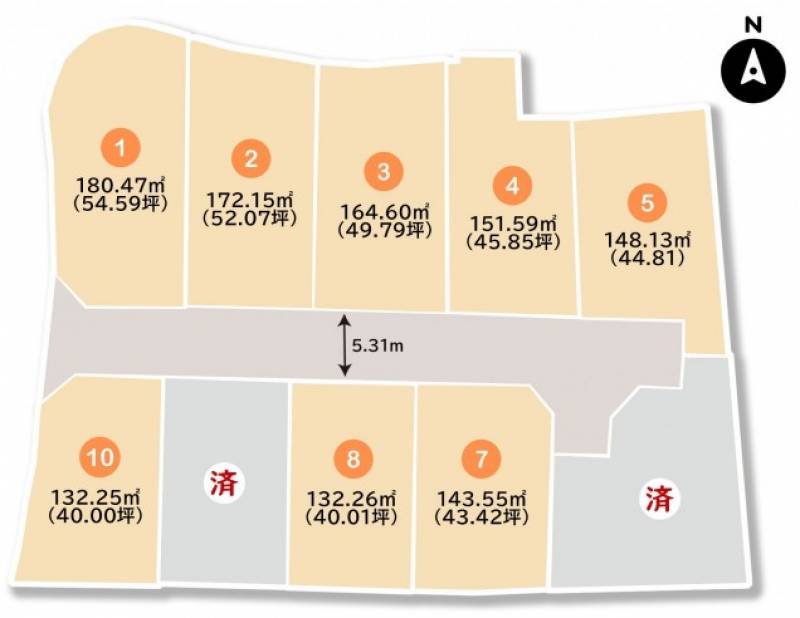 松山市別府町 松山市別府町・東8号地の区画図