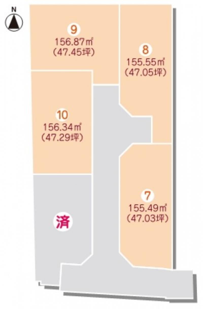 松山市星岡 松山市星岡Ⅱ期9号地の区画図