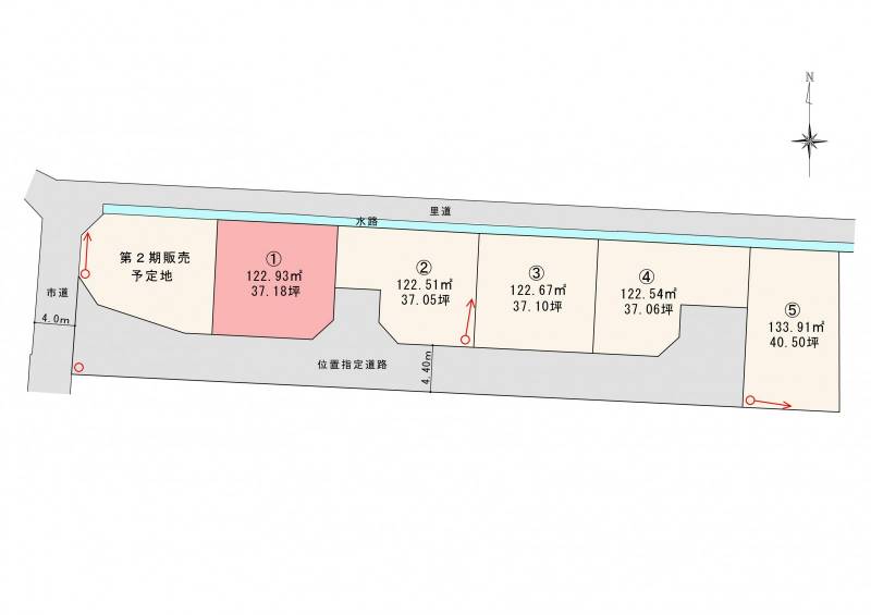 松山市山西町 ロージュタウン山西1号地【新発売】の区画図