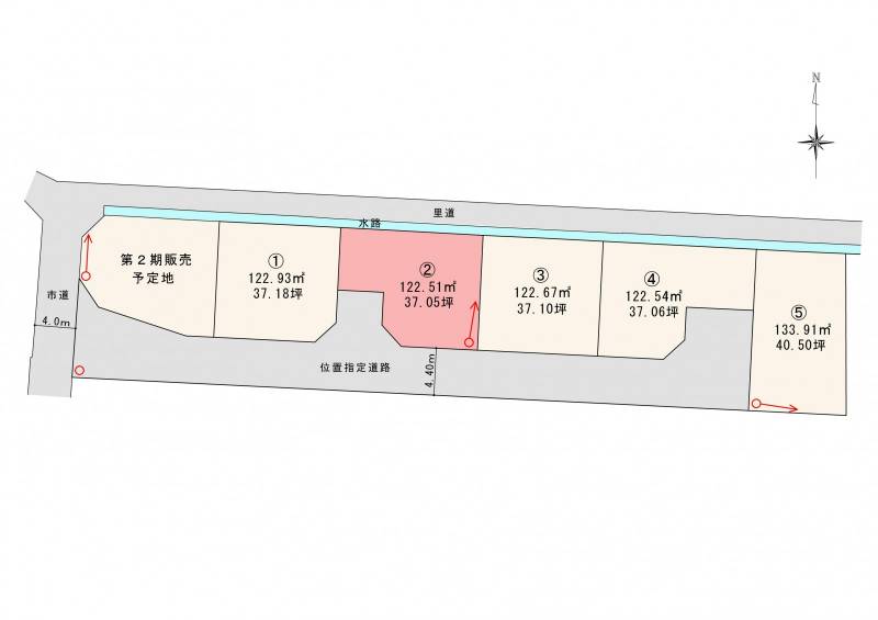 松山市山西町 ロージュタウン山西2号地【新発売】の区画図