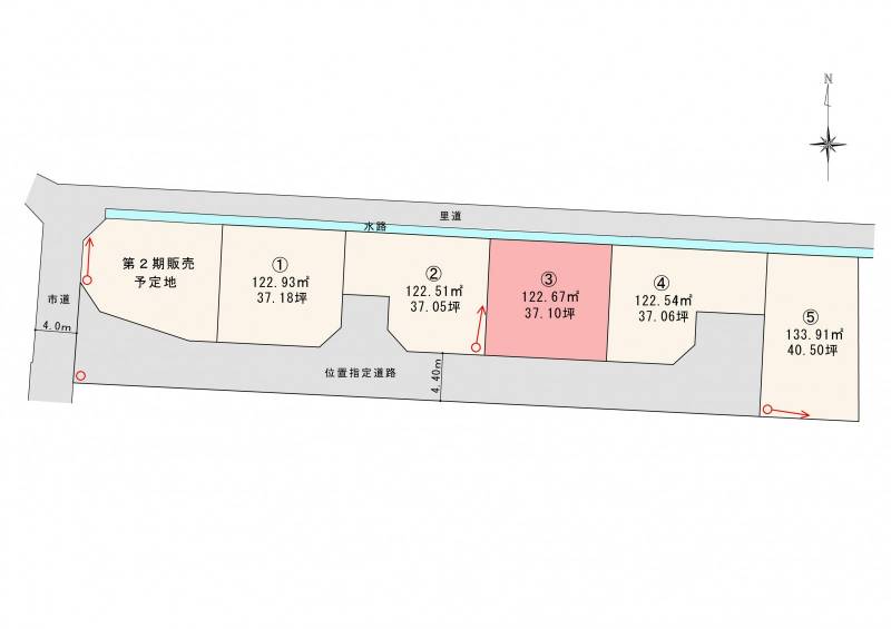 松山市山西町 ロージュタウン山西3号地【新発売】の区画図