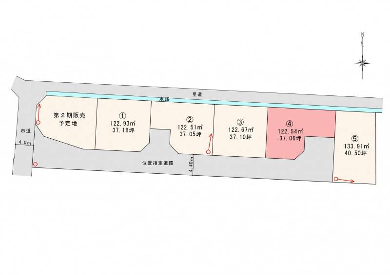 松山市山西町 ロージュタウン山西4号地【新発売】の区画図