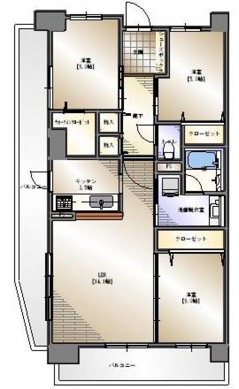 松山市山越 の間取り画像