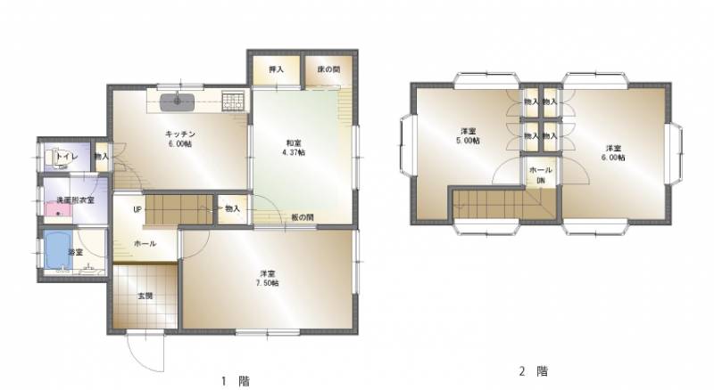 松山市太山寺町 一戸建 の間取り画像