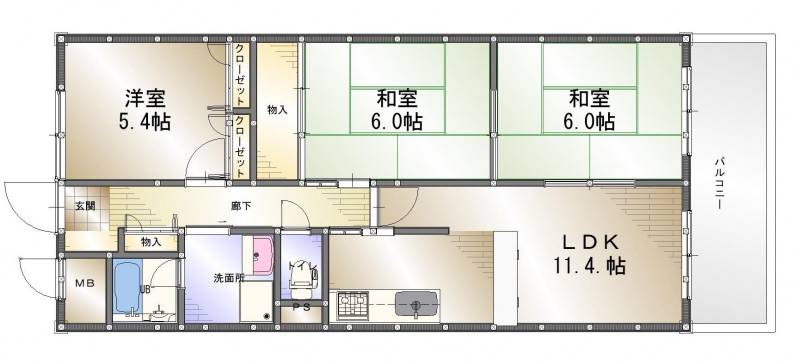 サンシティ市駅南 502号の間取り画像