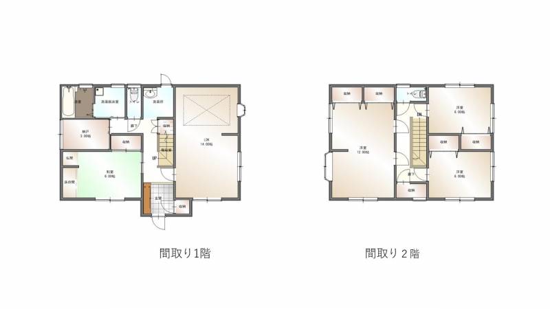 松山市桑原 一戸建 の間取り画像