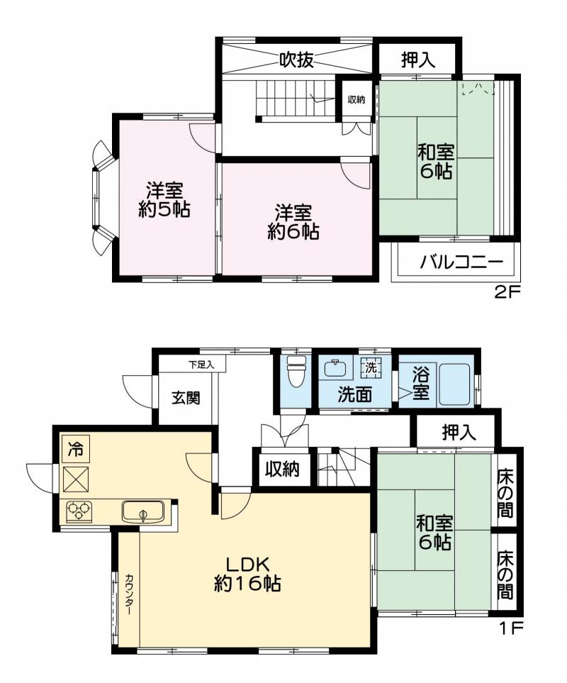 松山市石風呂町 一戸建 の間取り画像