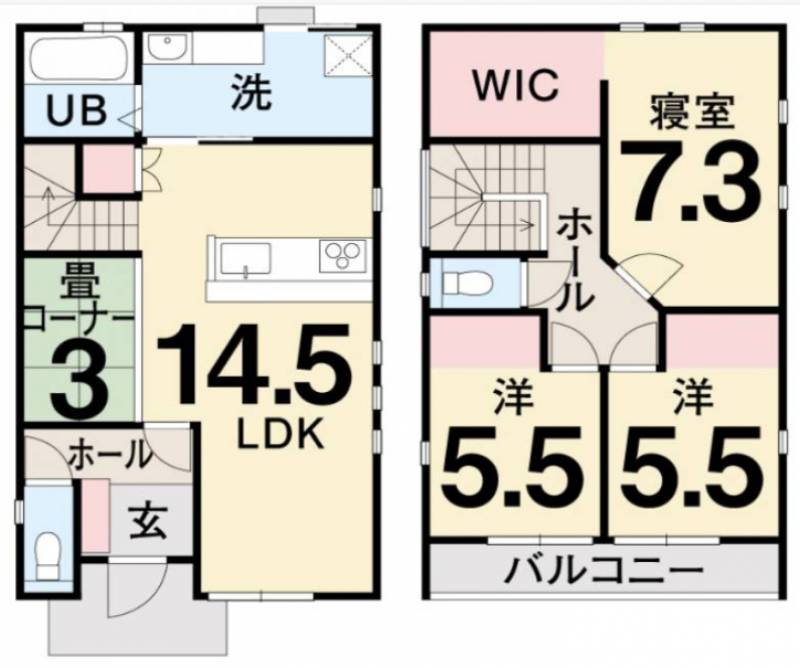 松山市石風呂町 一戸建 石風呂建売住宅2号地の間取り画像