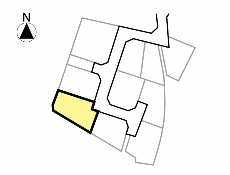 松山市北条辻 フットネスタウン北条7号地の区画図