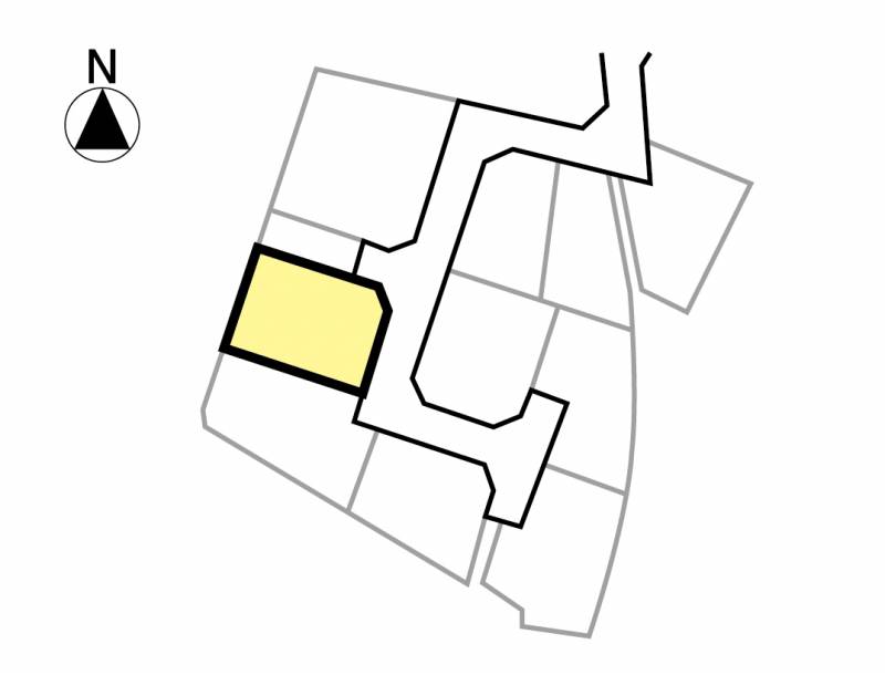 松山市北条辻 フットネスタウン北条8号地の区画図