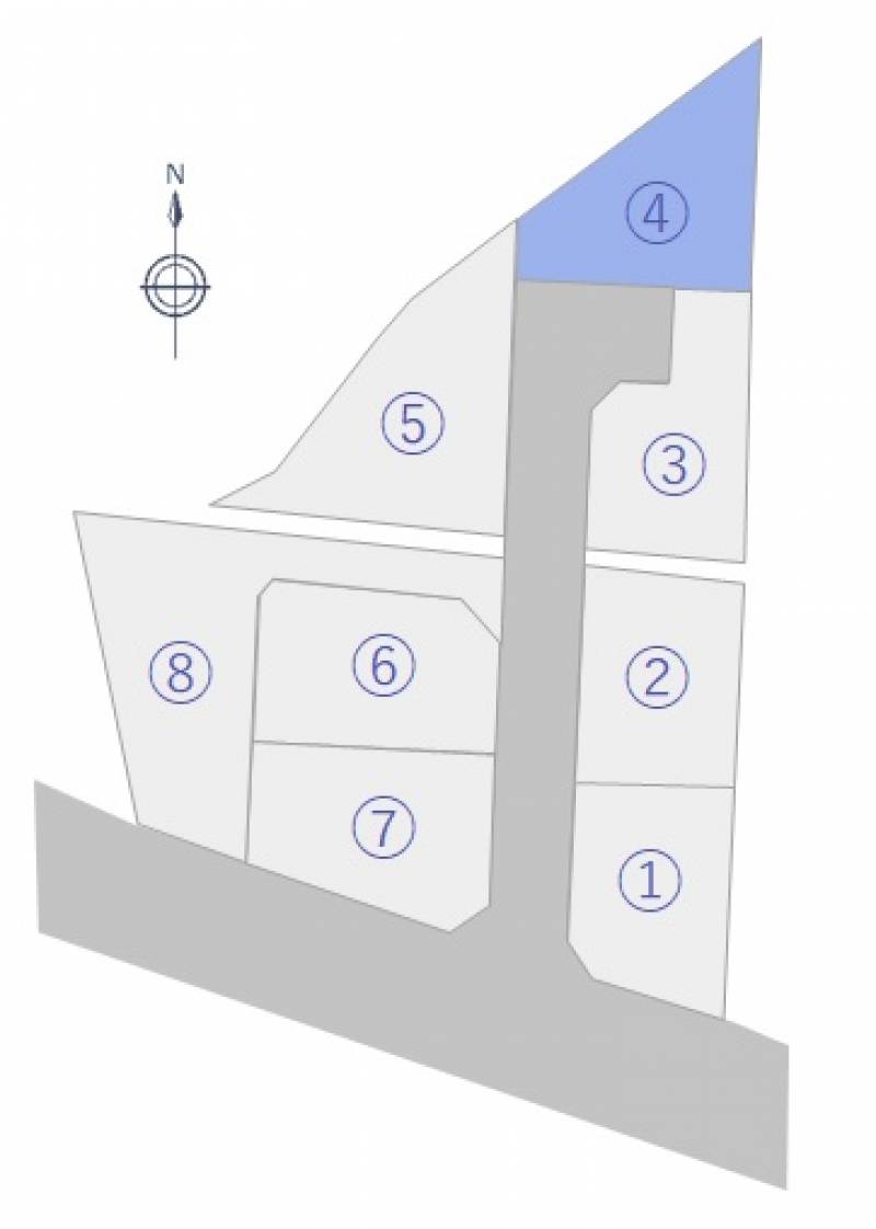 松山市鷹子町 フットネスタウン鷹子4号地の区画図
