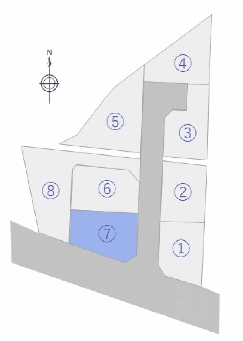 松山市鷹子町 フットネスタウン鷹子7号地の区画図