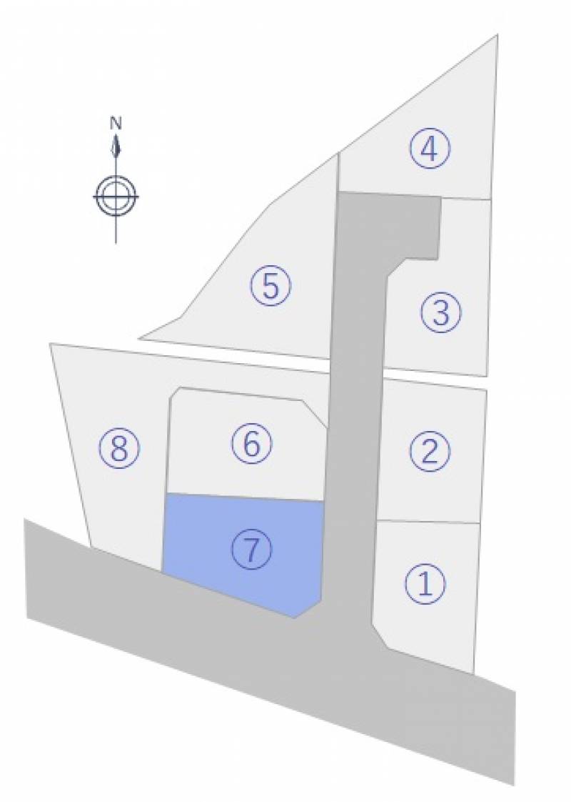 松山市鷹子町 【新規分譲地】フットネスタウン鷹子7号地の区画図