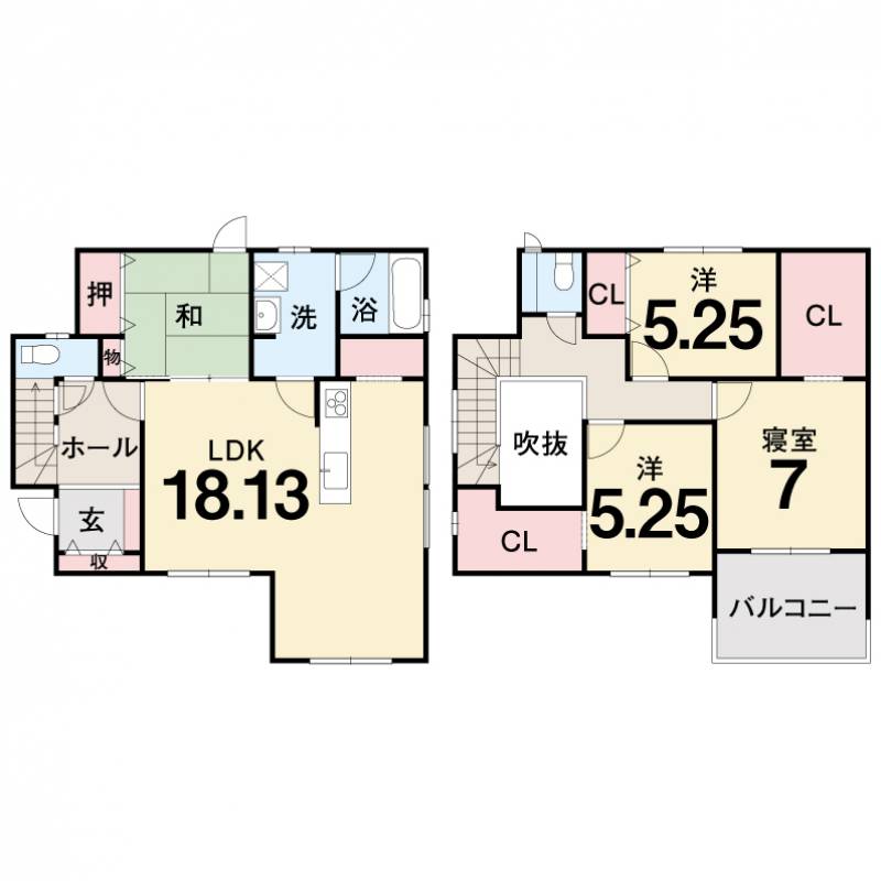 松山市鷹子町 一戸建 フットネスタウン鷹子2号地の間取り画像