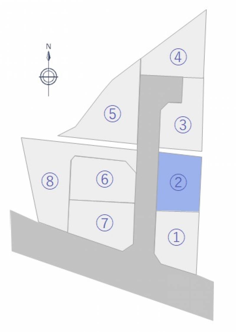 松山市鷹子町 【新規分譲地】フットネスタウン鷹子2号地の区画図