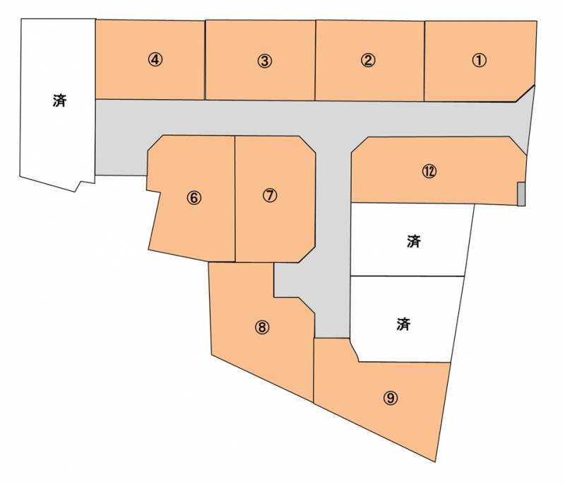 松山市北吉田町 北吉田12区画分譲地1号地の区画図