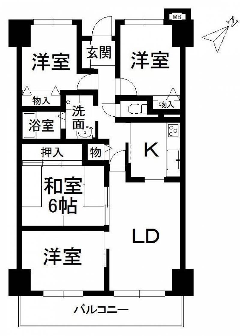 サーパス三津壱番館 904号の間取り画像