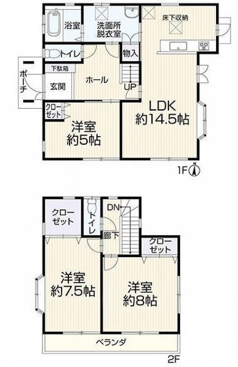 新居浜市萩生 一戸建 の間取り画像