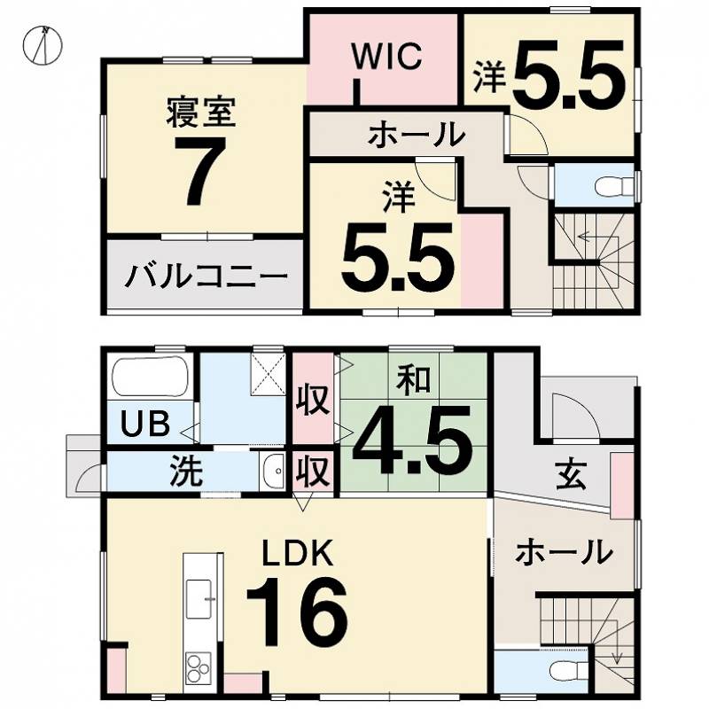 新居浜市萩生 一戸建 の間取り画像