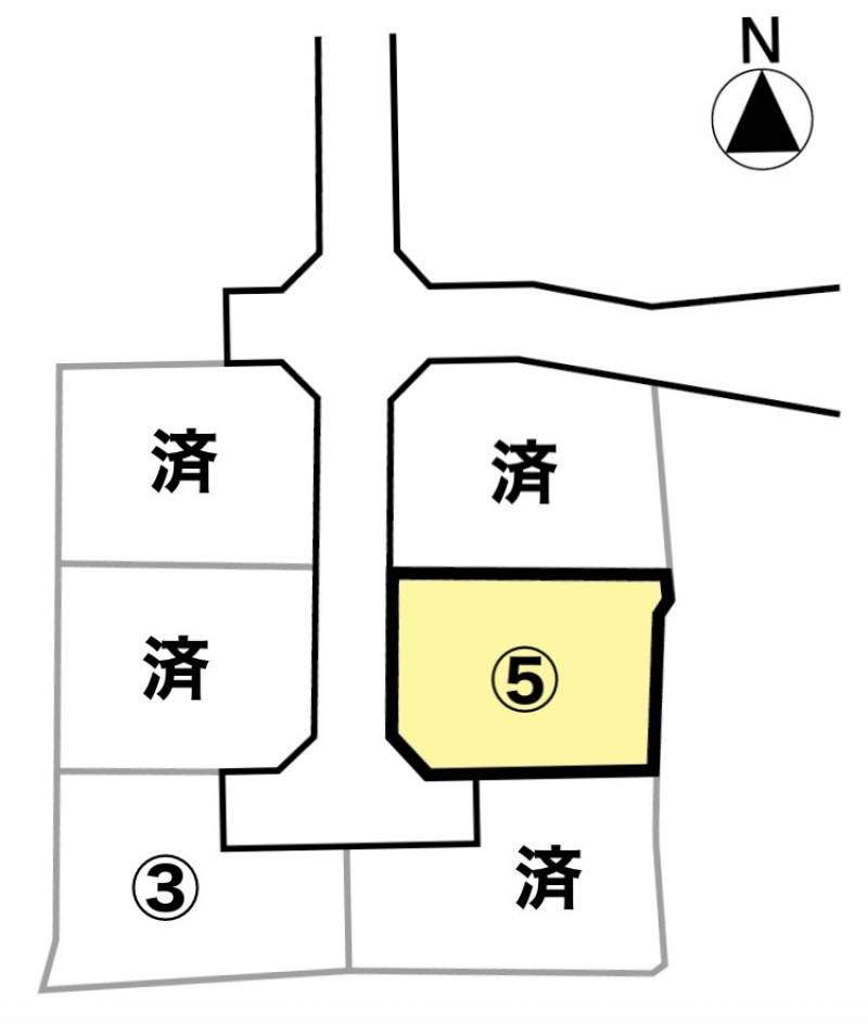 松山市福角町 カサデソーラ福角（第３期）5号地の区画図
