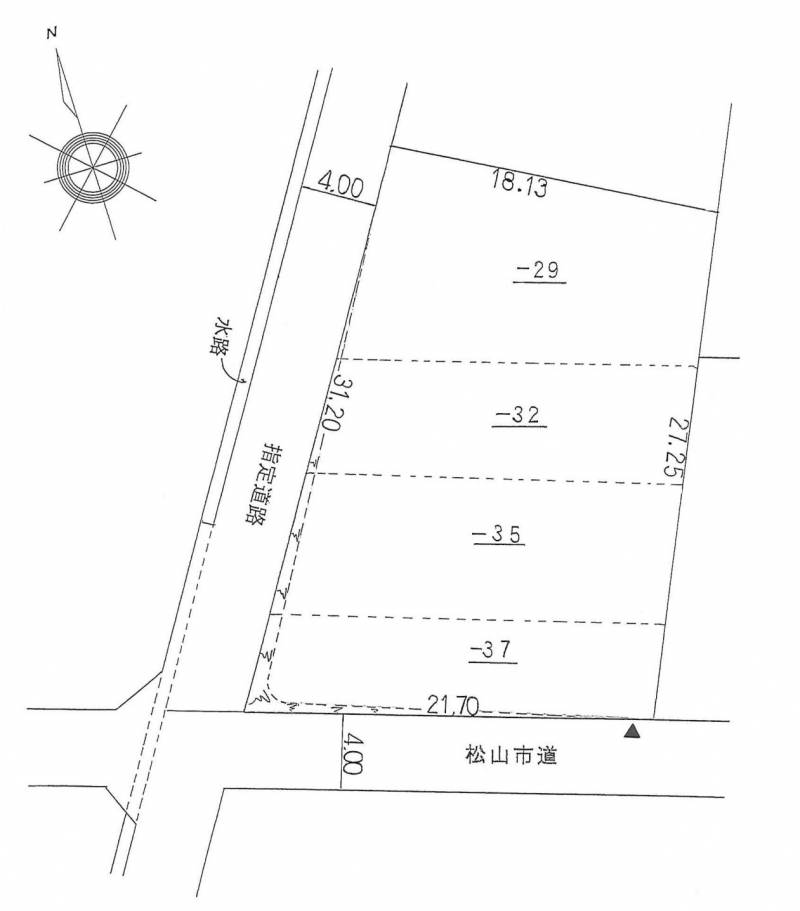 松山市東野 の区画図