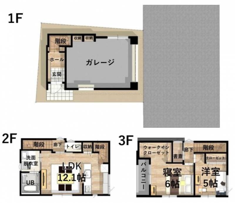 松山市北立花町 一戸建 の間取り画像