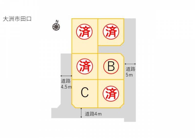 大洲市田口  の区画図