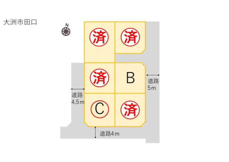 大洲市田口  の区画図