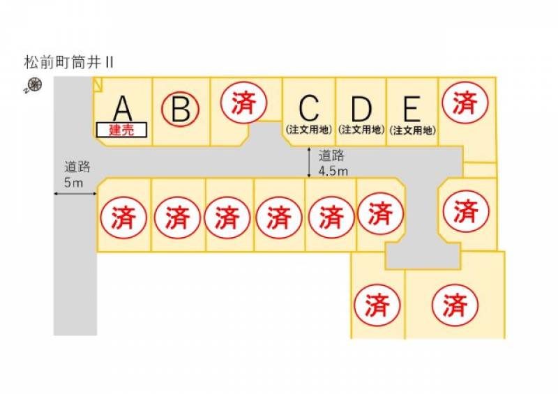 伊予郡松前町筒井  の区画図