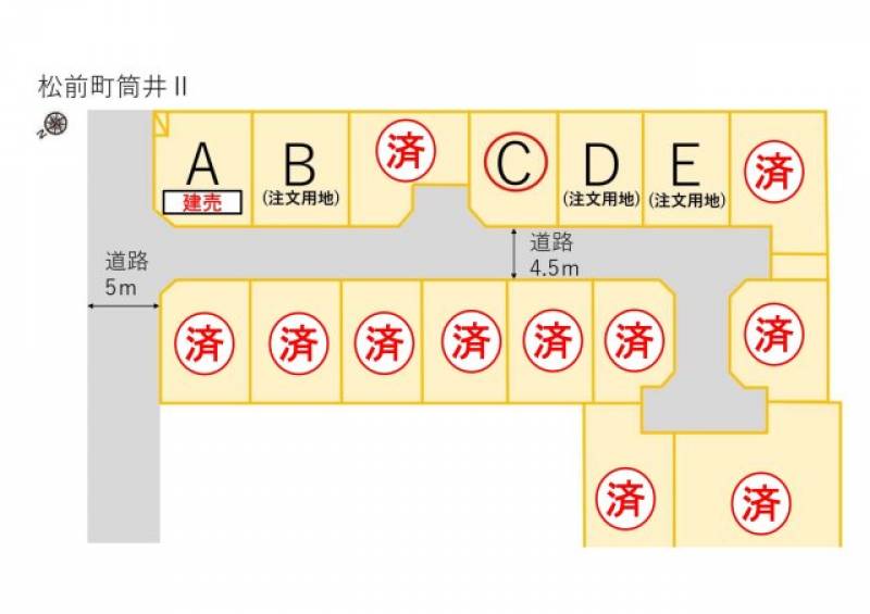 伊予郡松前町筒井  の区画図