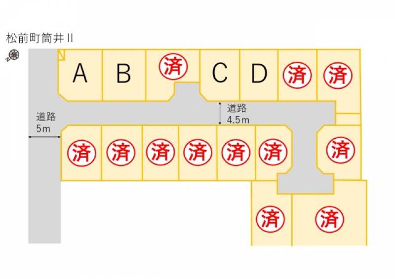 伊予郡松前町筒井  の区画図