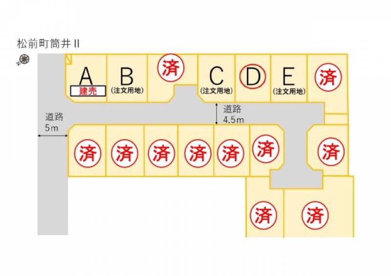 伊予郡松前町筒井  の区画図