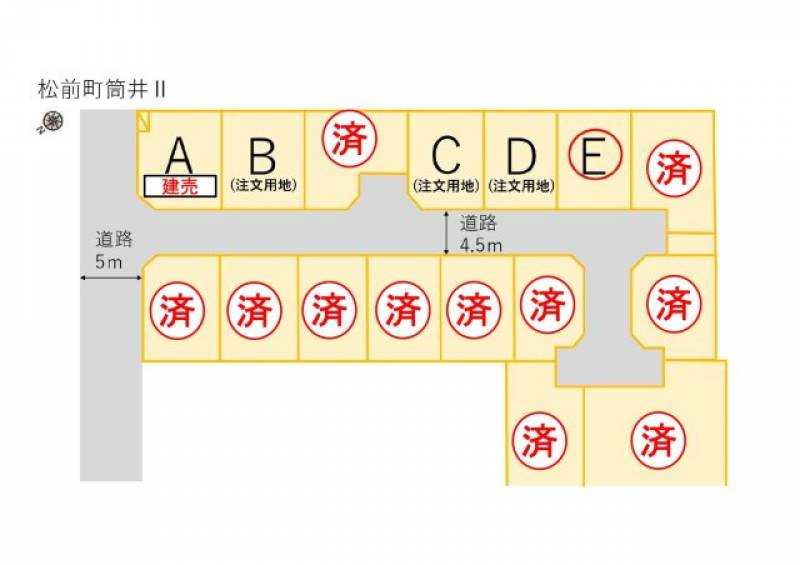 伊予郡松前町筒井  の区画図