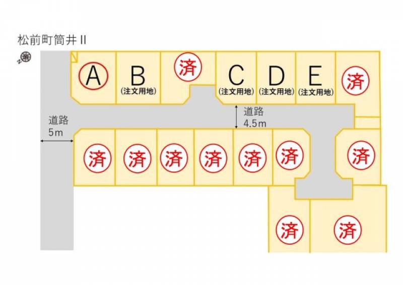 伊予郡松前町筒井  の区画図