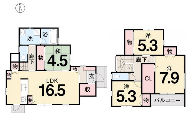 松山市港山町 一戸建 ハマノクレド港山の間取り画像