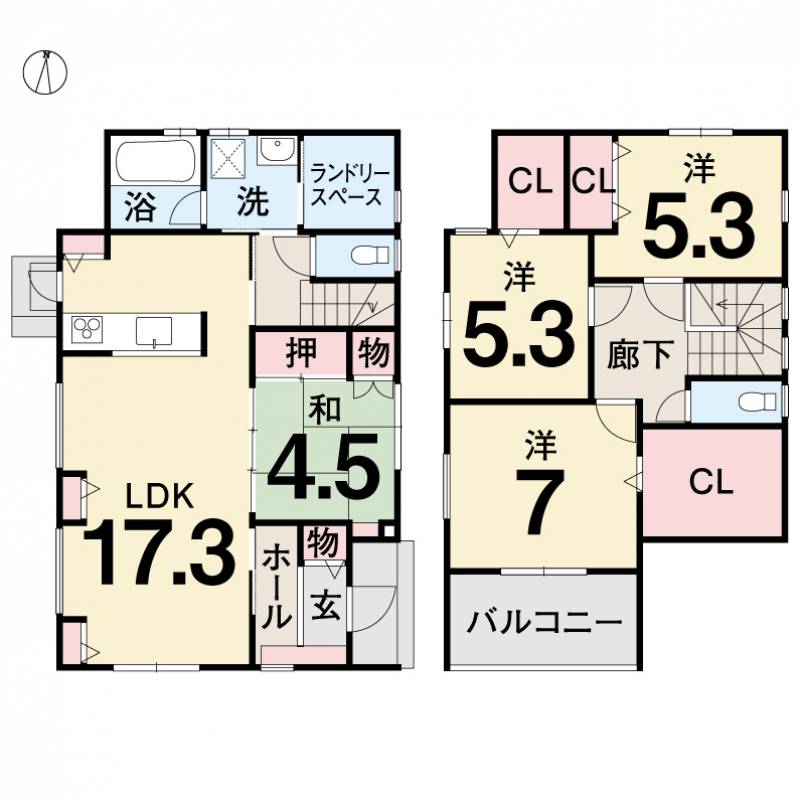 松山市別府町 一戸建 の間取り画像