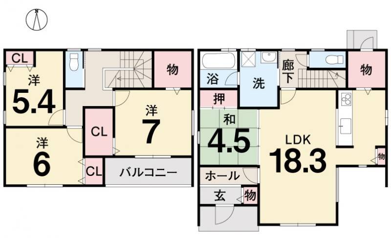 松山市東長戸 一戸建 ハマノクレド東長戸の間取り画像