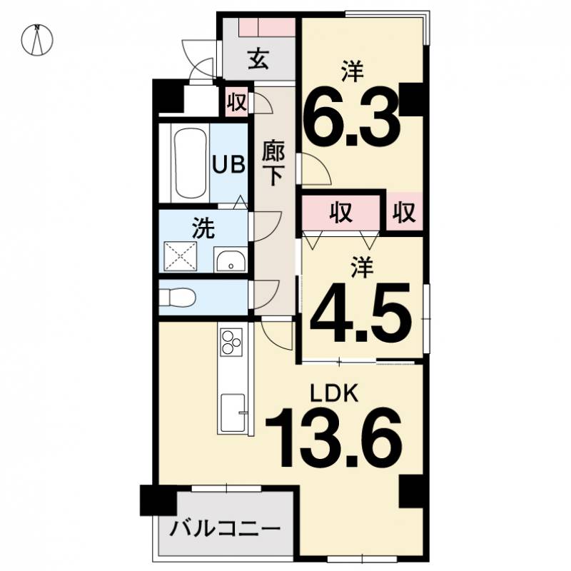 朝日プラザステーションコア松山  1204号室の間取り画像