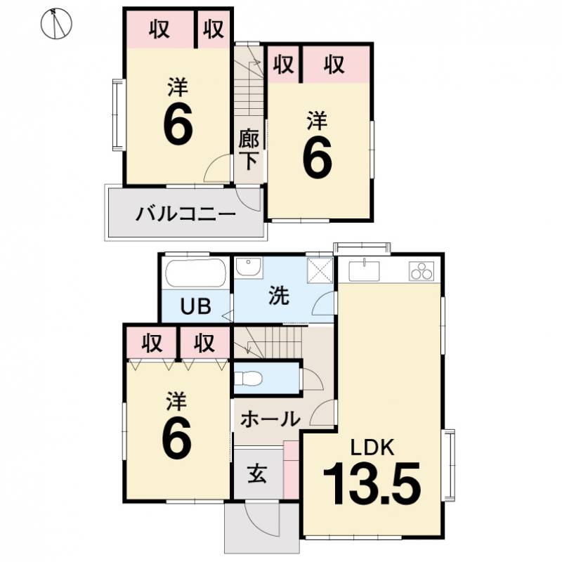 松山市鹿峰 一戸建 の間取り画像