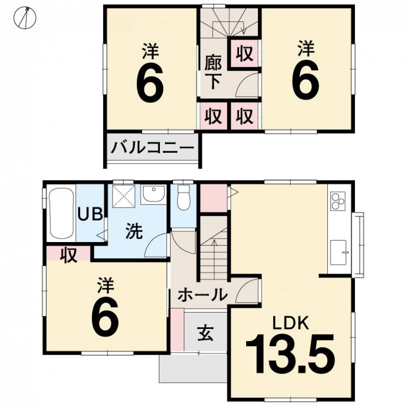 松山市畑寺 一戸建 の間取り画像